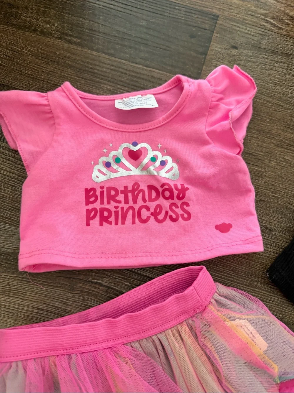 Build-A-Bear outfit bundle tutu, slippers, and two shirts
